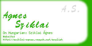 agnes sziklai business card